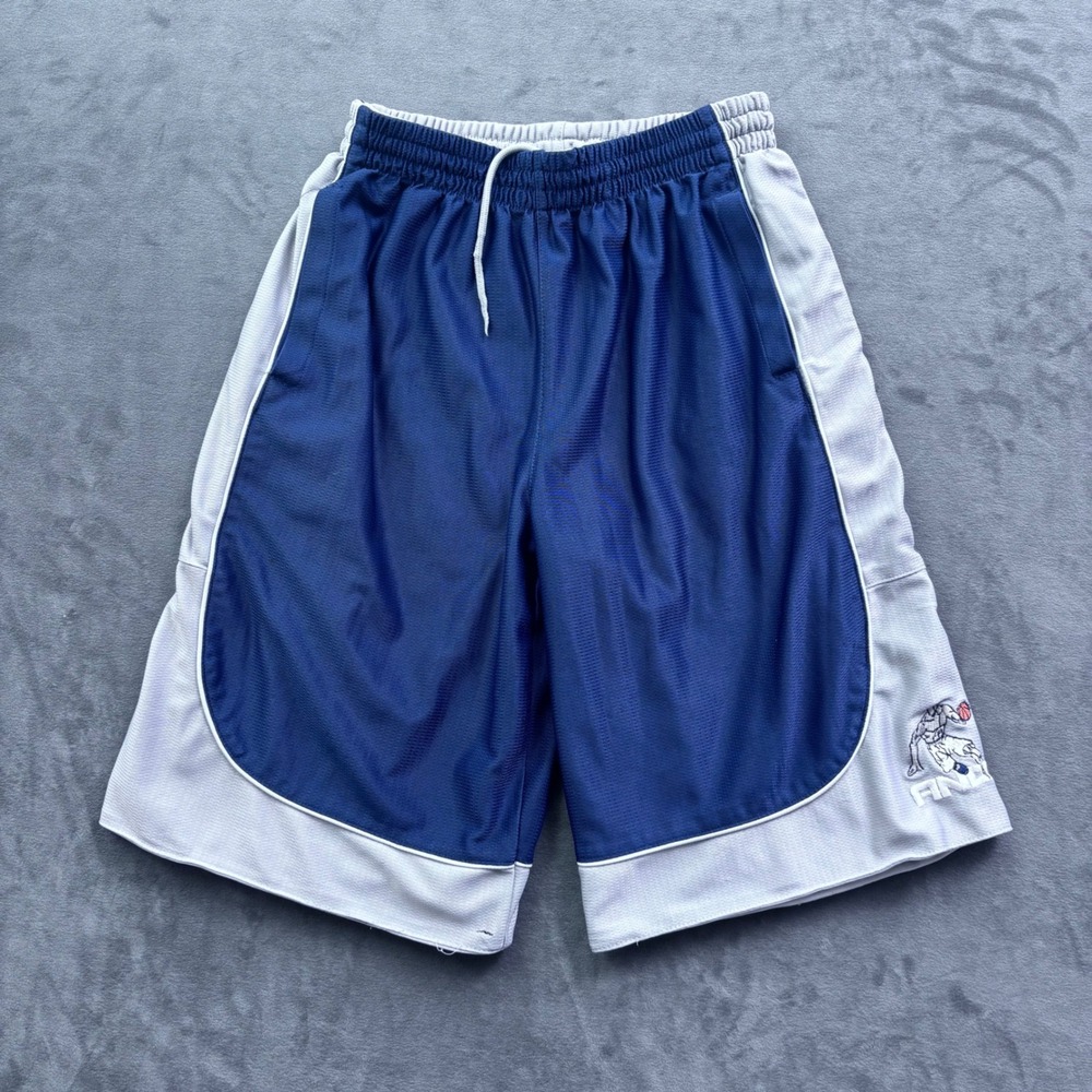 AND1 Mens Reversible Basketball Shorts Navy Blue White Mesh Athletic Vintage Y2K